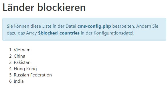 Screenshot Block Countries