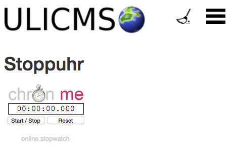 Stopwatch Module for UliCMS Chron Me chronme.com
